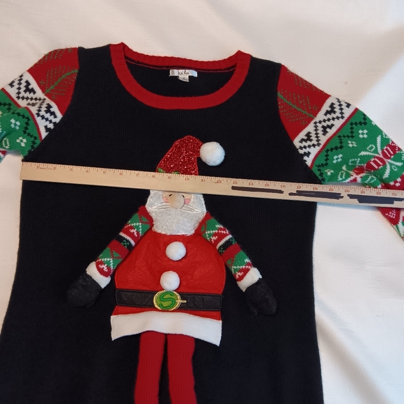 Kela Santa Clause Knitted size Medium Ugly Christmas sweater jingle bells - Picture 13 of 15